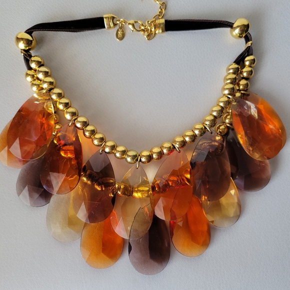 Joan Rivers Jewelry - Joan Rivers Multi-faceted Faux Crystal Teardrop Double Strand Bib Necklace Nice!